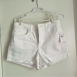 NWT Good American Good 90s White Jean Shorts Sz 6/28
